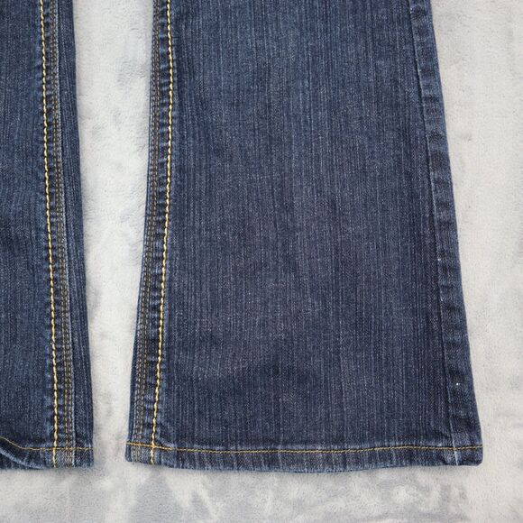 Modbe Pants Womens 12 Blue Bootcut Mid Rise Button Pocket Dark Wash Denim Jeans - Picture 12 of 16